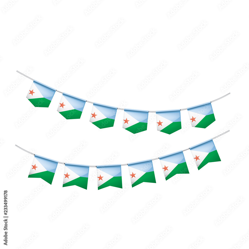 Obraz premium Djibouti flag, vector illustration on a white background