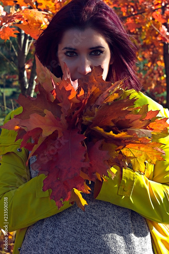 Autumn beautiful girl photoshoot