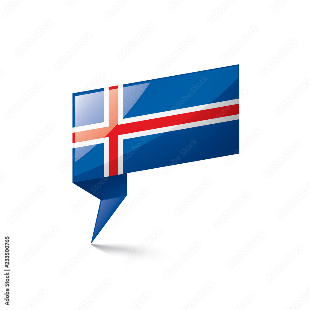 Fototapeta premium Iceland flag, vector illustration on a white background