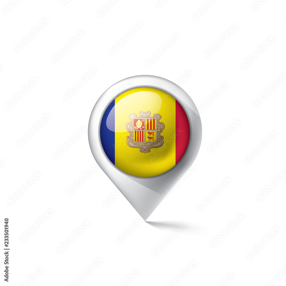 Andora flag, vector illustration on a white background Andora flag, vector illustration on a white background