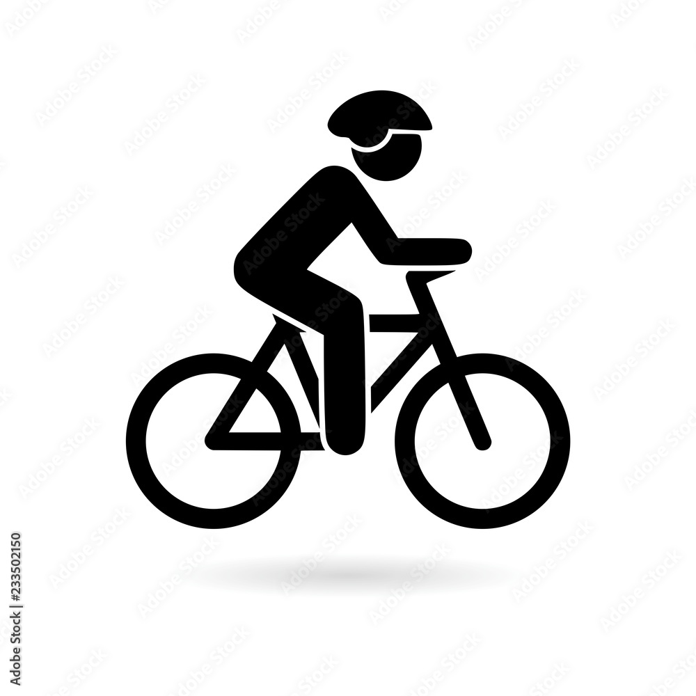 Obraz premium Black The cyclist icon, The man on a bicycle logo 