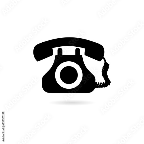 Black Simple Vintage Telephone Isolated icon © sljubisa