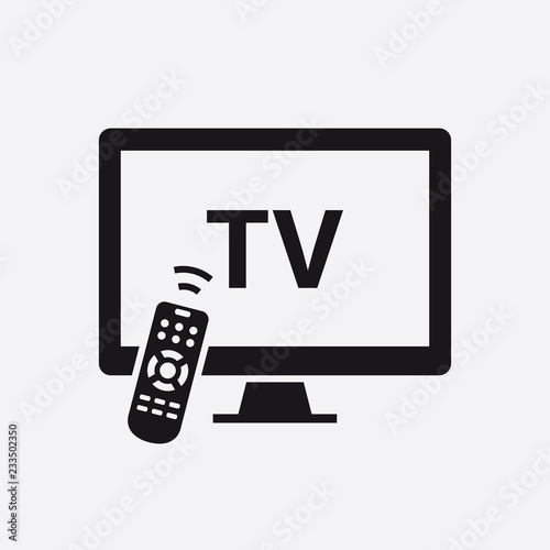 Smart TV with remote control icon
