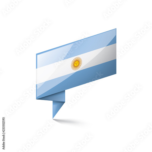 Argentina flag, vector illustration on a white background