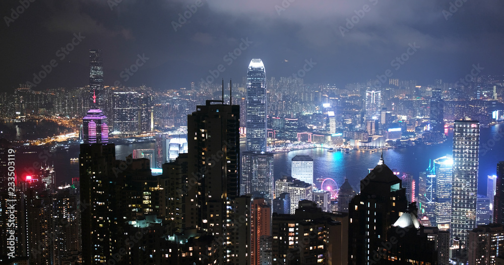 Obraz premium Hong Kong city at night