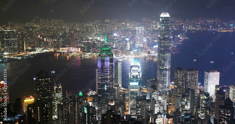 Hong Kong skyline at night