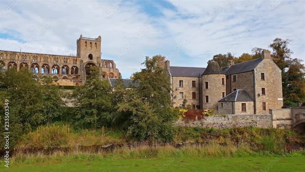 Jedburgh with the ruins of Jedburgh Abbey in Scotland Jedburgh with the ruins of Jedburgh Abbey in Scotland