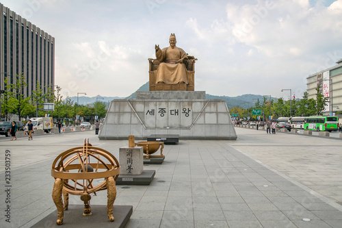 Statue of king Sejong in Seoul