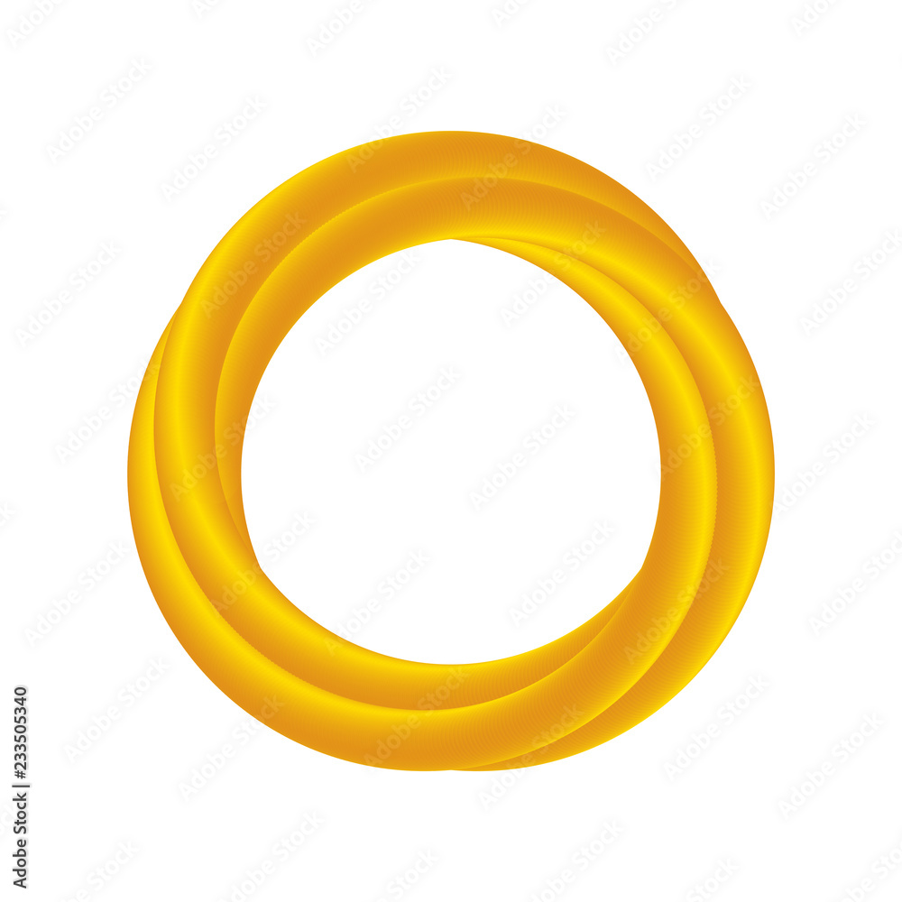 Abstract thin triple golden ring frame on white background Abstract thin triple golden ring frame on white background