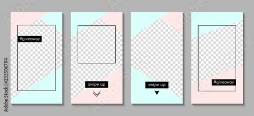 Vector set of instagram stories templates