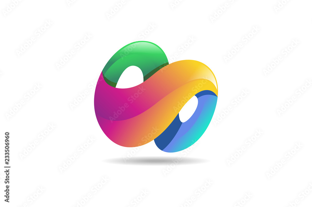 Abstract colorful logo, 3d modern icon concept Abstract colorful logo, 3d modern icon concept
