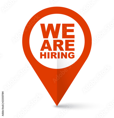 red vector banner we are hiring