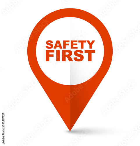 red vector banner safety first