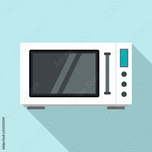 Modern microwave icon. Flat illustration of modern microwave vector icon for web design photo