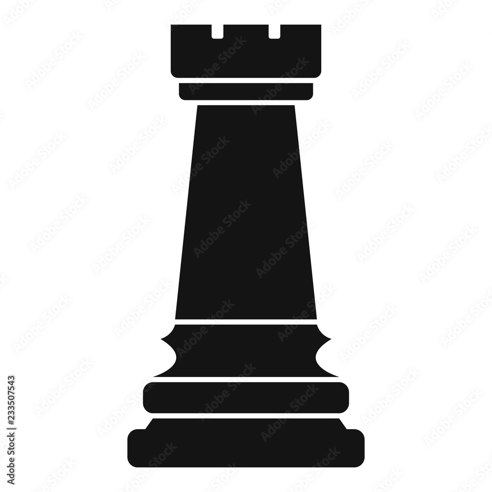 Black rook icon. Simple illustration of black rook vector icon for web design isolated on white background Black rook icon. Simple illustration of black rook vector icon for web design isolated on white background