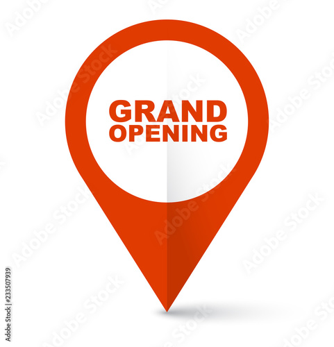 red vector banner grand opening