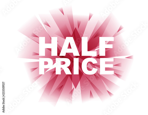 red vector banner half price