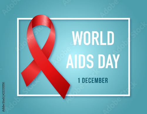 AIDS Awareness symbol Red ribbon.1st December World AIDS Day. Vector illustration.