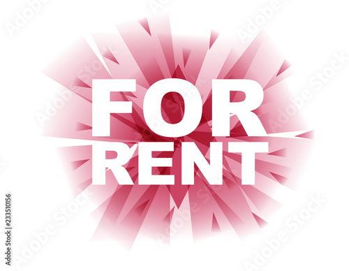 red vector banner for rent