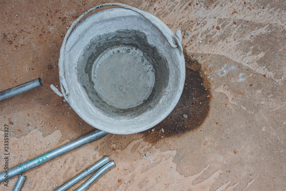 Mixed concrete in bucket prepare for construction
