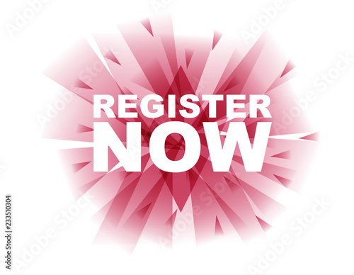 red vector banner register now