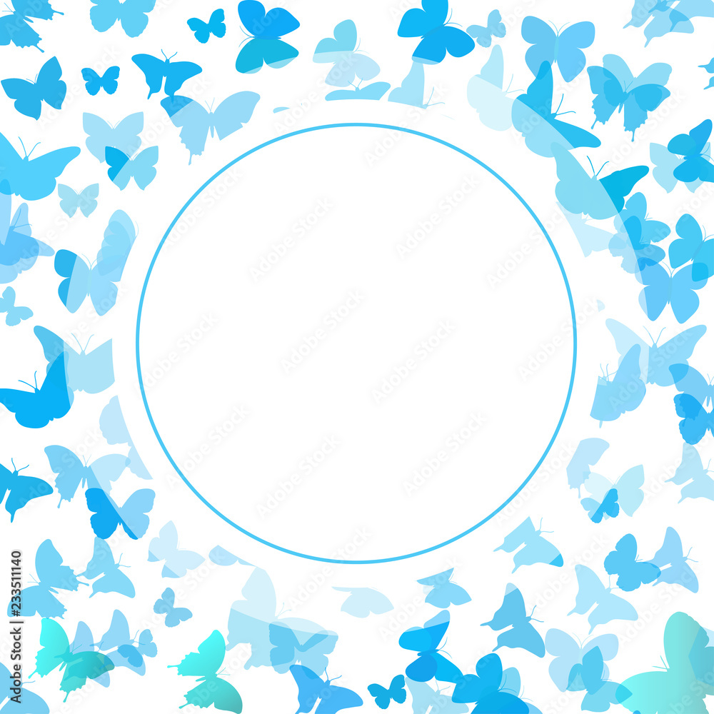 Fototapeta premium Abstract Butterfly Background. Vector illustration of blue butterflies.