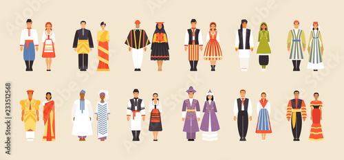 Big vector set of national costumes  part 3