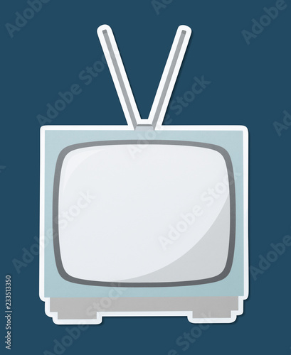 Retro TV vector illustration icon photo