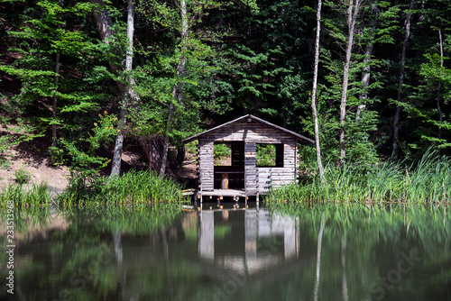 Fishing hut at the lake
