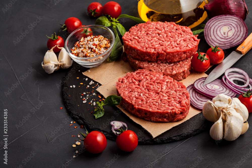 Homemade raw organic minced beef meat steak Homemade raw organic minced beef meat steak