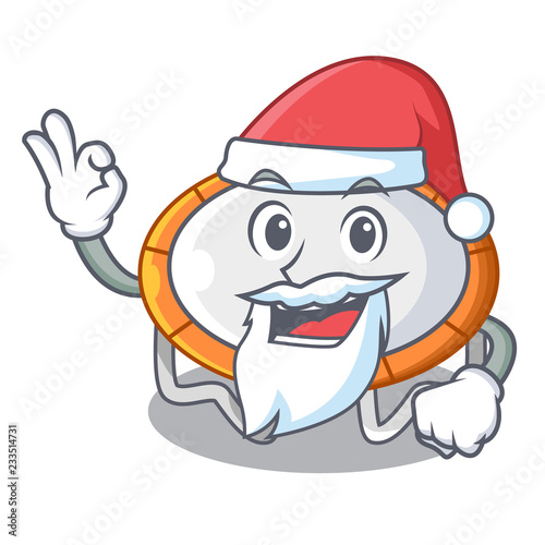 Santa isolate on trampoline transparent shape mascot