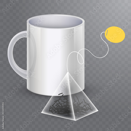 Vector image of a tea bag with the cup