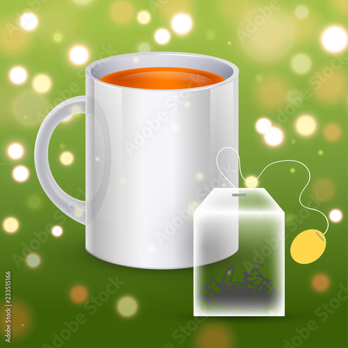 Vector image of a tea bag with the cup
