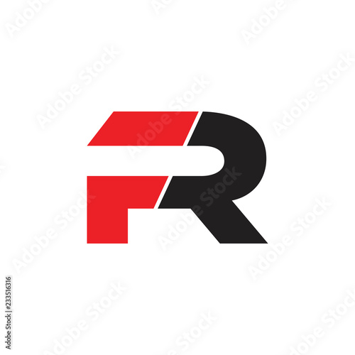 letter fr geometric logo vector