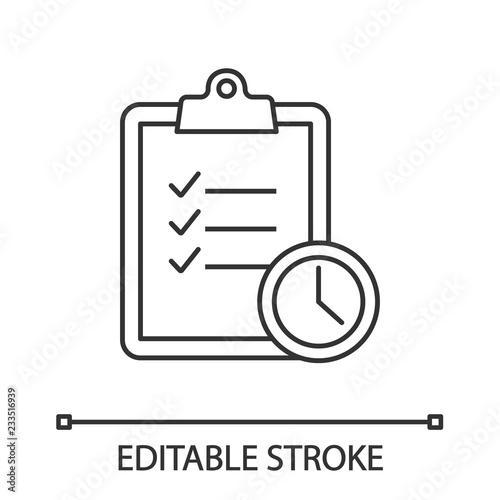 Time management linear icon
