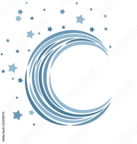 Symbol of the moon with stars.