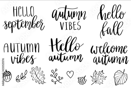 hello autumn lettering