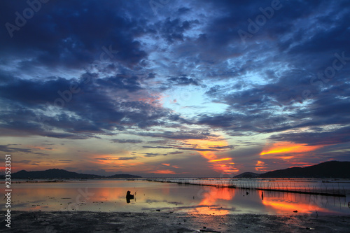 Beautiful sky at twilight time 