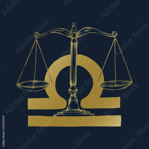 Hand drawn horoscope symbol of Libra illustration