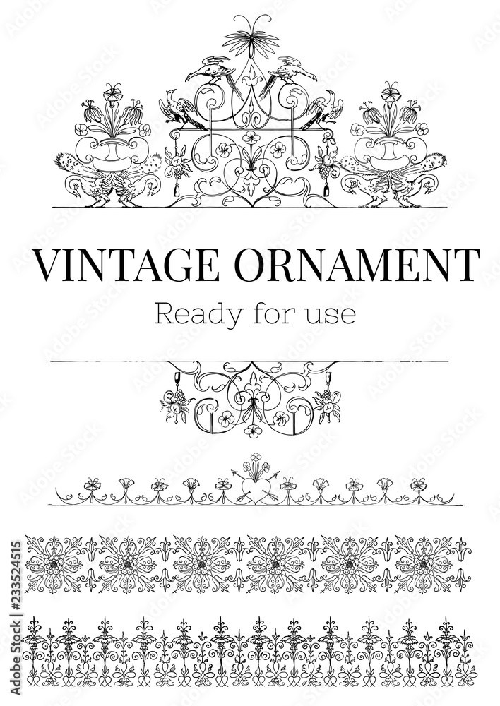 Vintage flourish ornament illustration