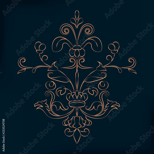 Vintage flourish ornament illustration