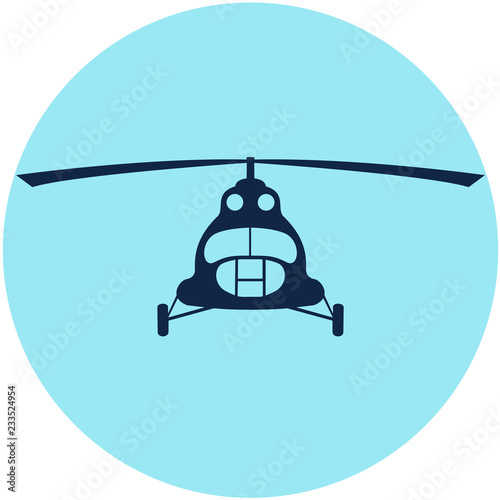 Helicopter icon. Vector illustration of helicopter sign, symbol.