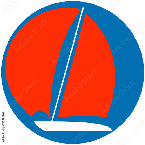 Boat icon. Vector illustration of sailboat sign, symbol.