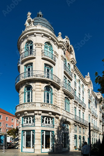 Fragment of Art Nouveau architecture style of Lisbon city © fotojanis