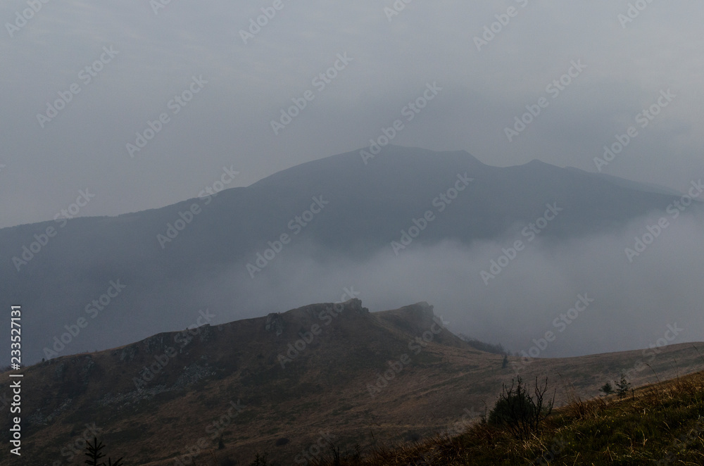 góry mgła Bieszczady 