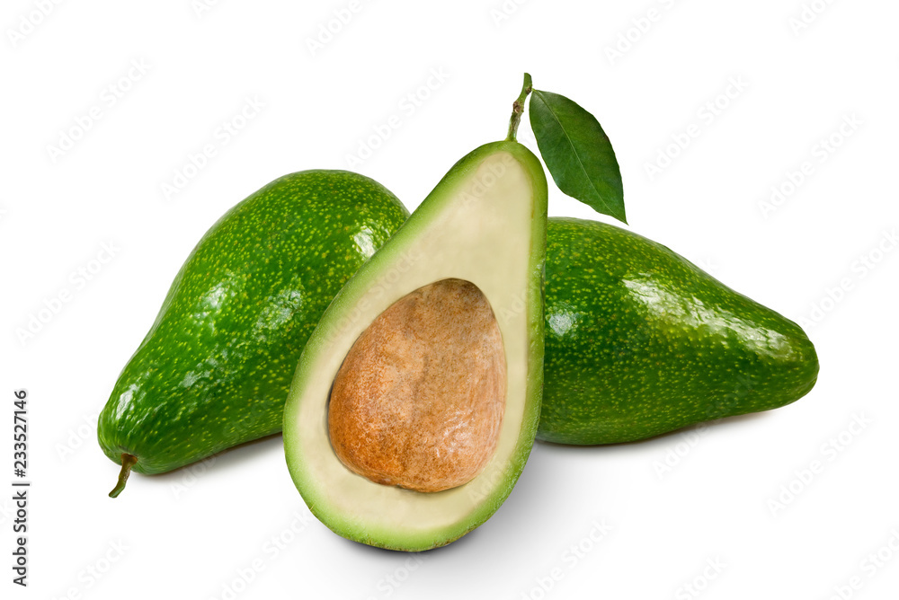avocado on white background avocado on white background