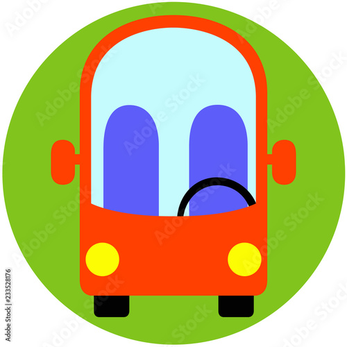 Bus icon. Vector illustration of bus, city transport sign, symbol.