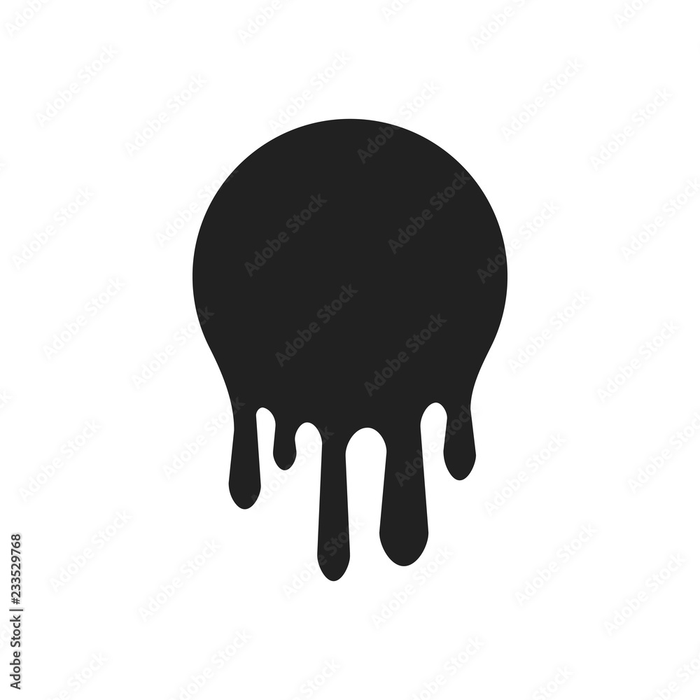 Dripping paint icon set. Current liquid. Paint flows. Melted circle logo. Current stains and inks. Vector illustration Dripping paint icon set. Current liquid. Paint flows. Melted circle logo. Current stains and inks. Vector illustration