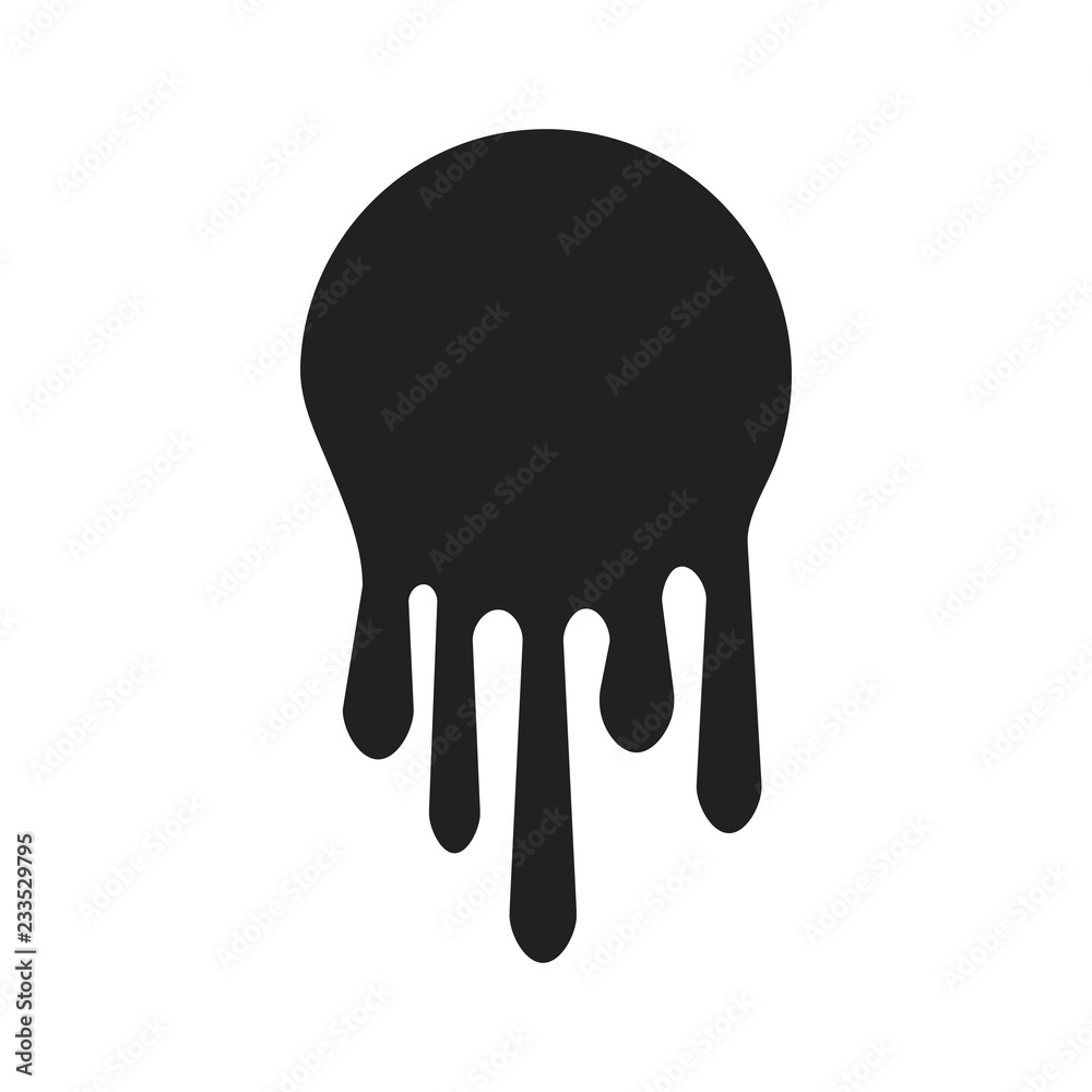 Dripping paint icon set. Current liquid. Paint flows. Melted circle logo. Current stains and inks. Vector illustration Dripping paint icon set. Current liquid. Paint flows. Melted circle logo. Current stains and inks. Vector illustration