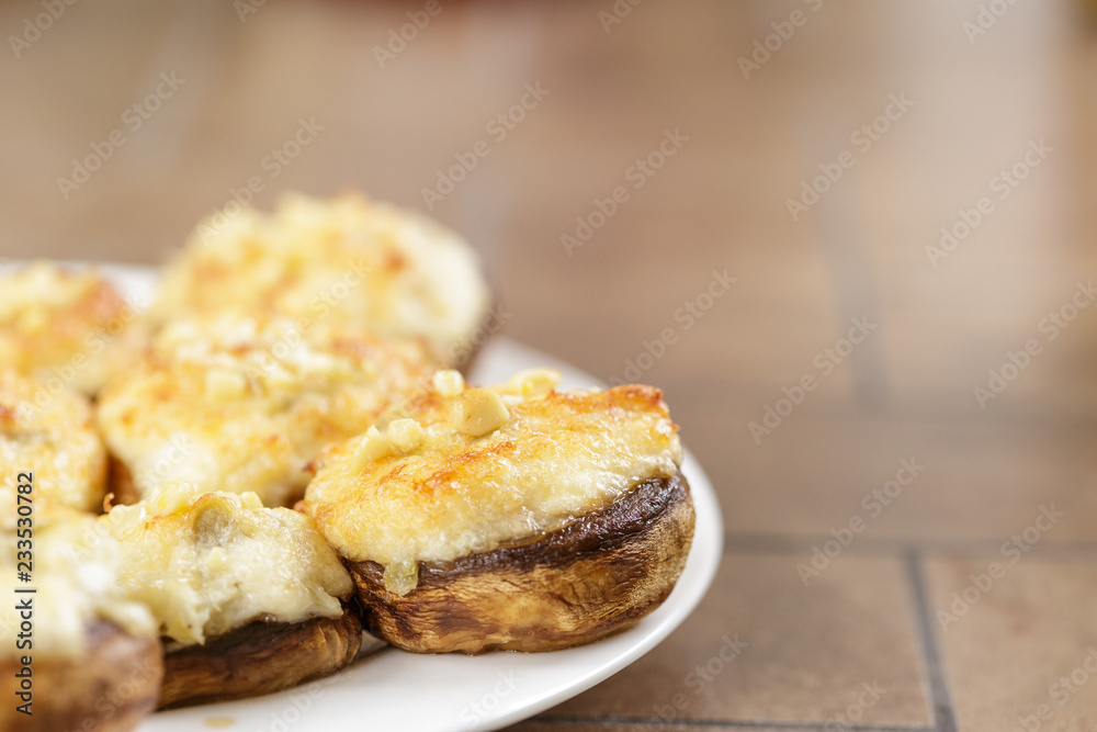 Mushrooms stuffed with crab and cheese baked Mushrooms stuffed with crab and cheese baked